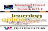 International E-Journal for Research in E L TInternational E-Journal Research in E L T for ISSN: 2395-0595 VIBES PUBLICATION Published By July 201 Vol. Type your text October 2018