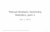 Textual Analysis: Summary Statistics, part 1cs.brown.edu/.../2-text_analysis/LEC2-3.pdf · Textual Analysis CSCI 0931 - Intro. to Comp. for the Humanities and Social Sciences 3 Define