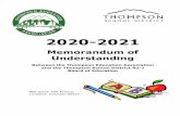 2020-2021 · The Thompson R2 -J Board agrees that any TSD level committee with teacher involvement will have one appointed Association representative, if available, selected by the