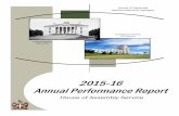 2015-16 Annual Performance Report · Assembly Service (HOAS). This report outlines the accomplishments of the HOAS ... all parliamentary and administrative matters. The Clerk is the