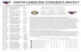 SOUTH CAROLINA STINGRAYS HOCKEYStingrays Close January With Home Tilt Against NorfolkL, 3-4 OT The South Carolina Stingrays play their 15th and final game in the month of January on