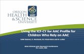 Using the ICF-CY for AAC Profile for Children Who Rely on AAC · ICF-CY: 1,786 items in 33 chapters •17 chapters from ICF-CY for consideration in the ICF-CY for AAC Profile •Over