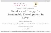 Master’s Thesis Presentation Gender and Energy for ... · Master’s Thesis Presentation Djalila Ben-Bouchta M.Sc. Renewable Energy and Energy Efficiency for the Middle East and
