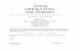 ADEQ OPERATING AIR PERMIT€¦ · AIR PERMIT Pursuant to the Regulations of the Arkansas Operating Air Permit Program, Regulation 26: Permit No. : 0921-AOP-R4 Renewal #1 IS ISSUED