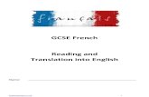 GCSE French Reading and Translation into English · GCSE French Reading and Translation into English Name: _____ katelanguages.co.uk 2 Contents Section 1 – Me, my family and friends