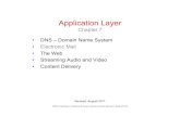 Ali ti LApplication Layer · Ali ti LApplication Layer Chapter 7 • DNS – Domain Name System • Electronic Mail • The Web • Streaming Audio and Video ... Revised: August 2011.