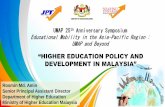 UMAP 25th Anniversary Symposium Educational Mobility in ...umap.org/wp-content/uploads/2016/10/Higher-Education-Policy-and... · UMAP 25th Anniversary Symposium Educational Mobility