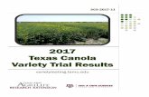 2017 Texas Canola Variety Trial Resultsvarietytesting.tamu.edu/files/oilseed/varietytrials/2017-canola-results.pdfThe CV (Coefficient of Variation) value, expressed as a percentage,