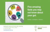 Five amazing facts you may not know about your gut. · Getting the most out of every day, naturally 772 Beaufort Street, Mount Lawley Ph: 08 6142 2086 marniedowner.com.au Five amazing