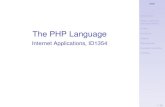 The PHP Language · The PHP Language I PHP development was started by Rasmus Lerdorf in 1994. I Developed to allow him to track visitors to his web site. I PHP is anopen-source product,