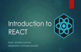 Introduction to REACTfintechasiapacific.com/pdf/techtalk_dinushka.pdf · What is React ? React is a JavaScript library created by Facebook. React is a tool for building UI components.