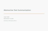 Abstractive Text Summarization · Outline 1.Introduction AutomaticSummarizationandMotivation 2.Background N-gram DocumentVectorSpaceandCosineSimilarity 3.Application WikiWrite 4.Results