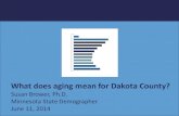 What does aging mean for Dakota County?...1950s 60s 70s 80s 90s 00s 10s 20s 30s 40s 2050s ... Source: General Fund Spending Outlook, presentation to the Budget Trends Commission, August
