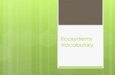 Ecosystems Vocabulary - basd.net · Ecosystems Vocabulary . Ecology – The science concerned with relationships among living things and their environment. Ecosystem – A community