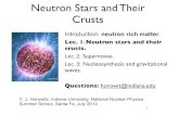 Neutron Stars and Their Crusts - int.washington.edu · Exercise 1 • mn=mnc2= 939.57 MeV, mp=938.27 MeV, or mp=1.67x10-24 g. • e+p -> n + nu so kF2+me2=(mn - mp)2. • kF=1.20