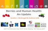 Berries and Human Health: An Update - James Hutton Institute · Berries contain very high levels of antioxidants – the two main O types are Polyphenols and Vitamin C Tannins Antioxidant