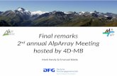 Final remarks nd annual AlpArray Meeting hosted by 4D-MB€¦ · Final remarks 2nd annual AlpArray Meeting hosted by 4D-MB Mark Handy & Emanuel Kästle. Posting presentations of this