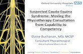 Suspected Cauda-Equina Syndrome: Moving the Physiotherapy ... · No CES Checklist CES Checklist MSK Triage: Case Note Review 2013 • 4/12 retrospective review of electronic case