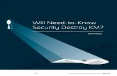Will Need-to-Know Security Destroy KM?€¦ · (NYS DFS) cybersecurity regulation came into effect with a phasing-in of numerous, stringent security requirements that apply to all