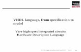 VHDL language, from specification to modelsoc.eurecom.fr/EDC/lectures/vhdl/main.pdfVHDL 4.0 (IEEE 1076-2008) is the most recent revision Some companion standards: VITAL Synthesis AMS