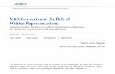 M&A Contracts and the Role of Written Representationsmedia.straffordpub.com/products/m-and-a-contracts-and-the-role-of-written...Jan 10, 2013  · Contracts. An express or implied
