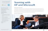 Teaming with HP and Microsoftassets.mr-file-serve.com/HP/HP-Microsoft_Private_Cloud/Campaign_… · and Channel Partner Internal Use Only. Why sell HP and Microsoft HP and Microsoft