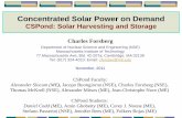 Concentrated Solar Power on Demand-CSPondweb.mit.edu/nse/pdf/faculty/forsberg/CSPond... · MIT CSP Solar Simulator 10.5 kW. e. 300 400 500 600 700 800 900 1000. wavelength (nm) Spectral