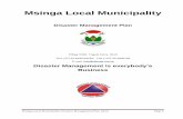 Msinga Local Municipality · 2016-08-15 · Msinga Local Municipality: Disaster Management Plan 2015 Page 0 Msinga Local Municipality Disaster Management Plan P/Bag X530, Tugela Ferry,