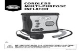 CORDLESS MULTI-PURPOSE INFLATOR Inflator... · BaTTEry DIsPOsal: Thisproductcontains a rechargeablesealed lead-acid battery.The environmentallaws insomecountiesrequire retailers to
