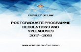 POSTGRADUATE PROGRAMME REGULATIONS AND …...General Information for Graduate Students eg. Registration, Withdrawal, Re-taking a failed course etc. Programme Descriptions and Course