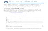 BOOK LIST: CLASSICS TO KEEP · 3 BOOK LIST: CLASSICS TO KEEP FOR THE 2020-2021 SCHOOL YEAR 6th Grade Consumables ISBN NUMBER Schaefer, Shane 9780544239470 Grahame, The Wind in the