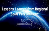 Lessons Learned from Regional Solar Procurement · Lessons Learned from Regional Solar Procurement: Introductory Remarks Kevin Brehm | Feb. 26, 2018 | Nashville, TN