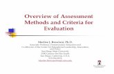 Overview of Assessment Methods and Criteria for Evaluation · Overview of Assessment Methods and Criteria for Evaluation Marilee J. Bresciani, Ph.D. Associate Professor, Postsecondary