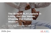 The Role of ALA Leaders in Living Out Our Values, Shaping ... · The capability to shift cultural perspective and adapt behavior to cultural commonality and difference requires: Cross-Cultural