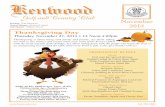 Golf and Country Club November - Kenwood Golf & Country Club 2014 Newsletter 1.pdf · “Twas the Night Before Thanksgiving” Italian Buffet Thursday, November 27 Thanksgiving Buffet
