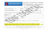Customer Inventory Sheet · Web viewCustomer Inventory Sheet Please note: This information will be kept confidential and will not be disclosed to unauthorized third parties without