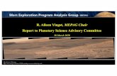 R. Aileen Yingst, MEPAGChair...Planetary Mission Concept Studies; also points to LPI site. o MEPAG VM #7 (Nov., 2019): ~104 attendees • Discussion of Decadal Survey white paper topics;