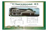 Claremont 45 3 Bedrooms, 2-1/2 Baths, 1,960 sft Bath Bedrm ... · Claremont 45 3 Bedrooms, 2-1/2 Baths, 1,960 sft Bath Bedrm 2 Master Bedroom Great Room Foyer up Mai Dining Mudrm