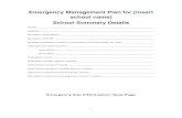 Emergency Management Plan for [insert school name] School ...ccercatholic.org.au/wp-content/uploads/2018/01/... · 5. Emergency contacts 5.1 Emergency services In an emergency requiring