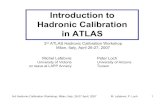 Introduction to Hadronic Calibration in ATLASweb.hep.uiuc.edu/home/derrede/ATLAS/papers/IntroLectureHadCal.pdf · Introduction to Hadronic Calibration in ATLAS Michel Lefebvre University