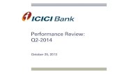 Performance Review: Q2----20142014 - ICICI Bank · 2013-12-18 · Performance Review: Q2----20142014 October 25, 2013. 2 ... During Q2- ---2014, the Bank transferred SLR securities