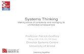 Systems Thinking - L'IRT systemX · •Sustainability ... Architecting Systems . Olympics 2012 . What has to be architected Wicked problem Part that can ... Infrastructure interdependence,