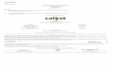 Calyxt, Inc. (Exact name of registrant as specified in its ... · (Registrant’s telephone number, including area code) N/A (Former name, former address and former fiscal year, if