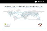 SUPPLIER SELF-ASSESSMENT QUESTIONNAIRE (SAQ) · Supplier Self-Assessment Questionnaire (SAQ): Building the Foundation for Sustainable Supply Chains 2 About Us Ceres is an advocate
