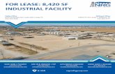 FOR LEASE: 8,420 SF INDUSTRIAL FACILITY · 2020-04-03 · FOR LEASE: 8,420 SF INDUSTRIAL FACILITY Dallas Office 6191 State Hwy 161, Suite 430, Irving, TX 214.432.7930 nrgrealtygroup.com