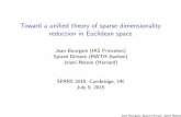 Toward a unified theory of sparse dimensionality reduction ...sigproc.eng.cam.ac.uk/foswiki/pub/SPARS2015/Program/talk27_SPA… · Dimensionality reduction Goal: map data X ˆRn into