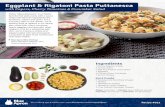 Eggplant & Rigatoni Pasta Puttanesca - Blue Apron … · Pasta “alla puttanesca” is an Italian favorite that pairs pasta with a sauce made with flavorful ingredients like tomatoes,