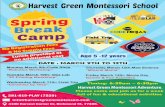 Harvest Green Montessori Schoolharvestgreenmontessori.com/downloads/spring_break_camp.pdf · 2020-02-01 · Date : March 9th to 13th Monday March 9th:Code Ninja “Robotics Workshop”
