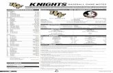 BASEBALL GAME NOTES...2018 UCF BASEBALL GAME NOTES GAMES 1-3 | OPENING WEEKEND UCFKNIGHTS.COM SCHEDULE & RESULT NOTES SERIES NOTES 5/4/2013 A L 6-1 5/5/2013 A L 5-4 5/13/2014 A W 8-3
