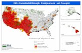 Crop Year (CY) 2014 Secretarial Drought Designations – All ... · 1:10,497,969 1:5,952,550 Secretarial Drought Designations for 2014 Primary Counties: 592 Contiguous Counties: 230